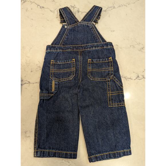 CARTER'S Boys 2 Piece Set Overalls and Yellow Blue Plaid Shirt 6 months - Picture 5 of 9